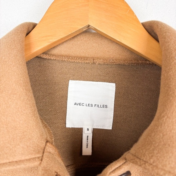 Avec Les Filles Anthropologie Tan Boyfriend Shacket Sz S - Picture 5 of 8